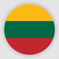 Lithuania Flat Rounded National Flag Icon Vector