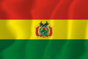 Bolivia National Flag Waving Background Illustration vector