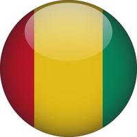 Guinea 3D Rounded National Flag Button Icon Illustration vector