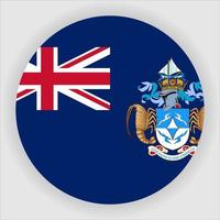 tristan da cunha vector de icono de bandera nacional redondeada plana