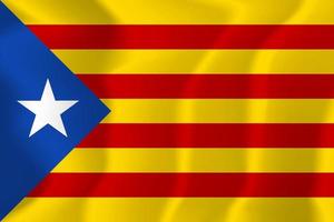 Ilustración de fondo ondeando la bandera nacional de Cataluña vector