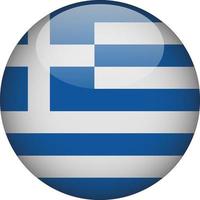 Greece 3D Rounded National Flag Button Icon Illustration vector