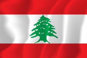 Lebanon National Flag Waving Background Illustration vector