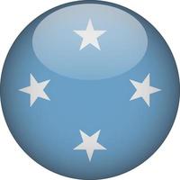 Micronesia 3D Rounded National Flag Button Icon Illustration vector