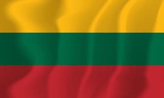 Lithuania National Flag Waving Background Illustration vector