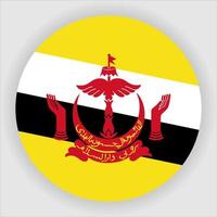 vector de icono de bandera nacional redondeada plana de brunei