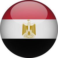 Egypt 3D Rounded National Flag Button Icon Illustration vector