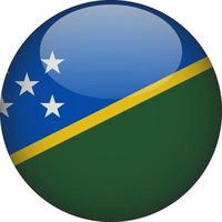 Solomon Islands 3D Rounded National Flag Button Icon vector