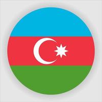 vector de icono de bandera nacional redondeada plana de azerbaiyán