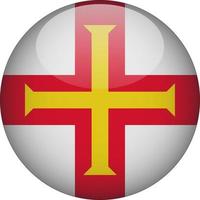 Guernsey 3D Rounded National Flag Button Icon Illustration vector