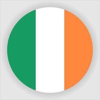 Ireland Flat Rounded National Flag Icon Vector
