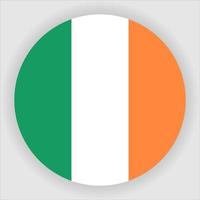 Ireland Flat Rounded National Flag Icon Vector