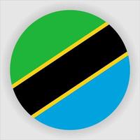 Tanzania Flat Rounded National Flag Icon Vector