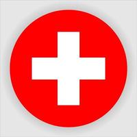 Switzerland Flat Rounded National Flag Icon Vector