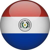 Paraguay 3D Rounded National Flag Button Icon vector