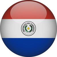 Paraguay 3d icono de botón de bandera nacional redondeada vector