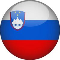 Slovenia 3D Rounded National Flag Button Icon vector