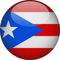 Puerto Rico 3D Rounded National Flag Button Icon vector