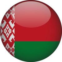 Belarus 3D Rounded National Flag Button Icon Illustration vector