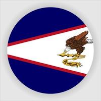 vector de icono de bandera nacional redondeada plana de samoa americana