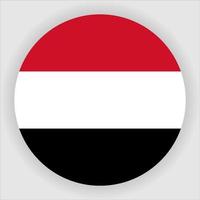 vector de icono de bandera nacional redondeada plana de yemen