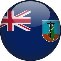 Montserrat 3D Rounded National Flag Button Icon Illustration vector