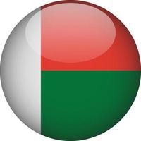 Madagascar 3D Rounded National Flag Button Icon Illustration vector
