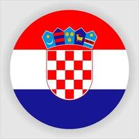 croacia, plano, redondeado, bandera nacional, icono, vector