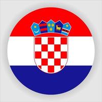Croatia Flat Rounded National Flag Icon Vector