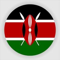 Kenya Flat Rounded National Flag Icon Vector