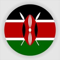 Kenya Flat Rounded National Flag Icon Vector