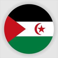 Sahrawi Arab Democratic Republic Flat Rounded National Flag Icon Vector