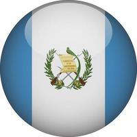 Guatemala 3D Rounded National Flag Button Icon Illustration vector