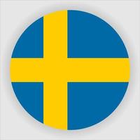 Sweden Flat Rounded National Flag Icon Vector