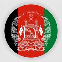 afganistán, plano, redondeado, bandera nacional, icono, vector