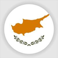vector de icono de bandera nacional redondeada plana de Chipre