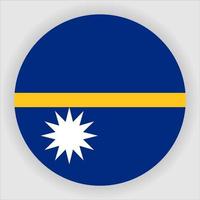 vector de icono de bandera nacional redondeada plana de nauru