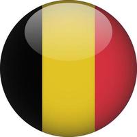 Belgium 3D Rounded National Flag Button Icon Illustration vector