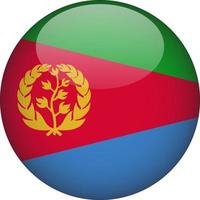 Eritrea 3D Rounded National Flag Button Icon Illustration vector