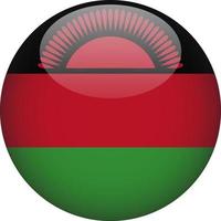 Malawi 3D Rounded National Flag Button Icon Illustration vector