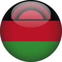 Malawi 3D Rounded National Flag Button Icon Illustration vector