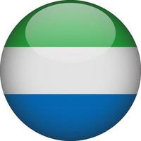 Sierra Leone 3D Rounded National Flag Button Icon vector