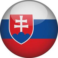 Slovakia 3D Rounded National Flag Button Icon vector