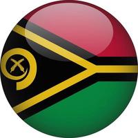 Vanuatu 3D Rounded National Flag Button Icon vector