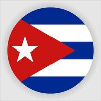 cuba, plano, redondeado, bandera nacional, icono, vector