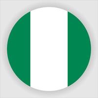 vector de icono de bandera nacional redondeada plana de nigeria