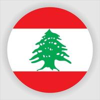 Lebanon Flat Rounded National Flag Icon Vector