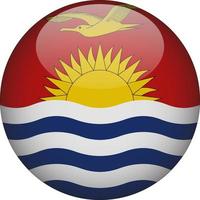 Kiribati 3D Rounded National Flag Button Icon Illustration vector