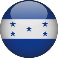 Honduras 3D Rounded National Flag Button Icon Illustration vector