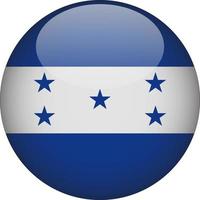 Honduras 3D Rounded National Flag Button Icon Illustration vector